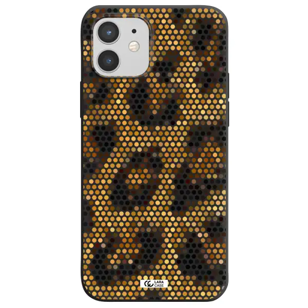 Leopard Dots Apple iPhone 12 mini Silicone black Case