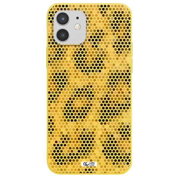 Leopard Dots Apple iPhone 12 mini Silicone canary yellow Case