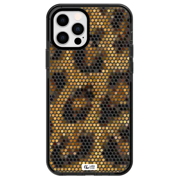 Leopard Dots Apple iPhone 12 pro impact Smoke Black Case