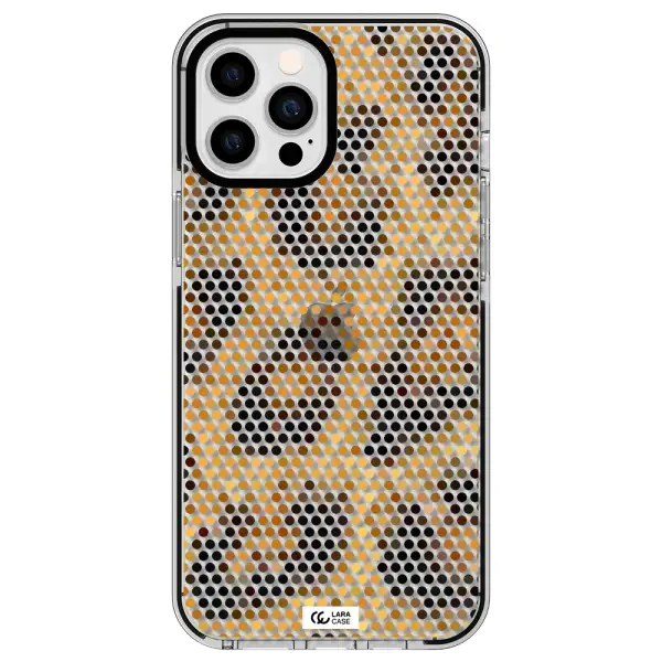 Leopard Dots Apple iPhone 12 pro max impact black border Case