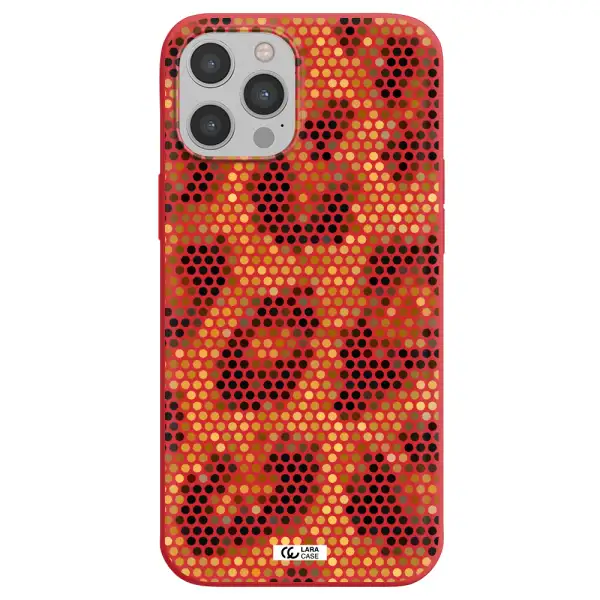 Leopard Dots Apple iPhone 12 pro max Silicone Imperial Red Case