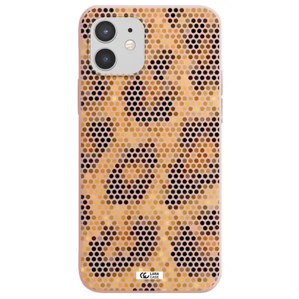 Leopard Dots Apple iPhone 12 Silicone pastel pink Case