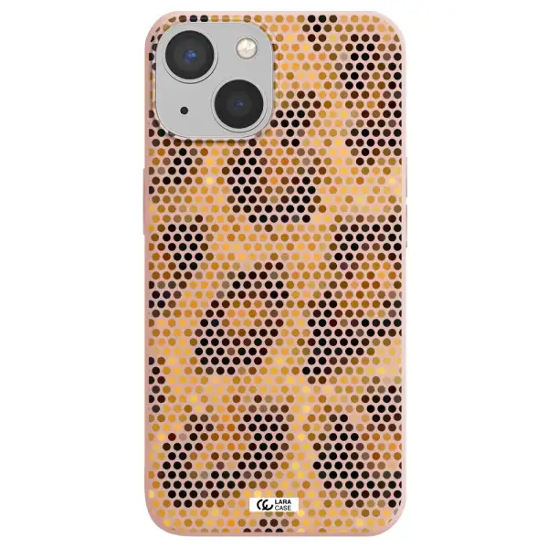 Leopard Dots Apple iPhone 13 mini Silicone pastel pink Case