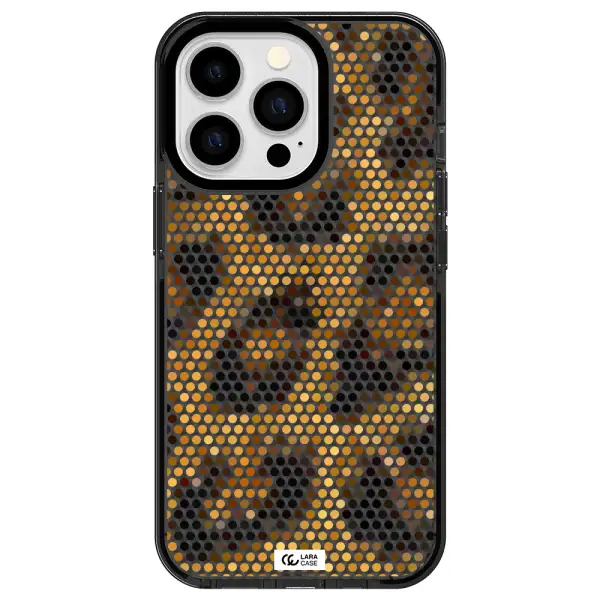 Leopard Dots Apple iPhone 13 Pro impact Smoke Black Case