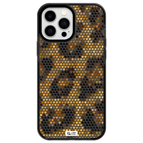 Leopard Dots Apple iPhone 13 Pro Max impact Smoke Black Case