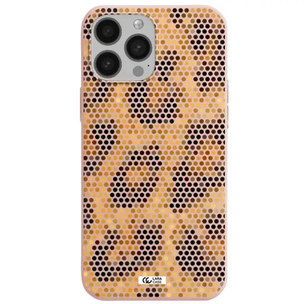 Leopard Dots Apple iPhone 13 Pro Max Silicone pastel pink Case