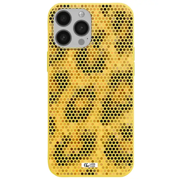 Leopard Dots Apple iPhone 13 Pro Silicone canary yellow Case