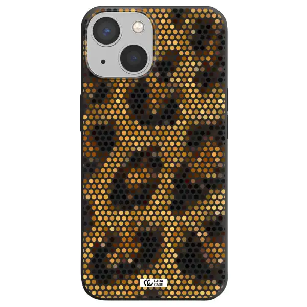 Leopard Dots Apple iPhone 13 Silicone black Case