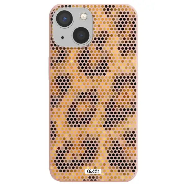 Leopard Dots Apple iPhone 13 Silicone pastel pink Case