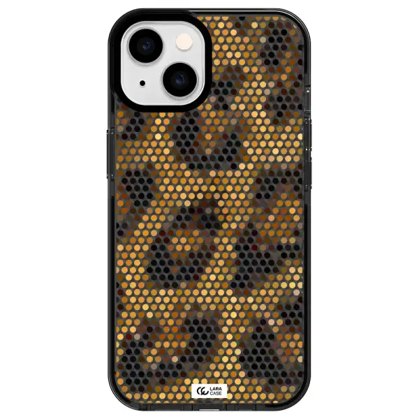 Leopard Dots Apple iPhone 14 impact Smoke Black Case