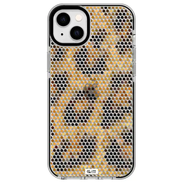 Leopard Dots Apple iPhone 14 plus impact black border Case