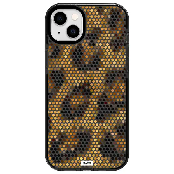 Leopard Dots Apple iPhone 14 plus impact Smoke Black Case