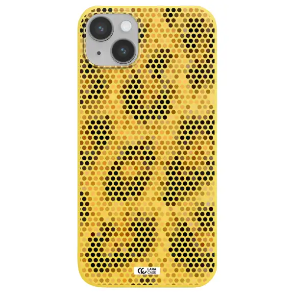 Leopard Dots Apple iPhone 14 plus Silicone canary yellow Case