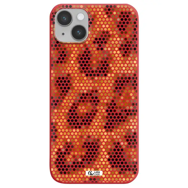 Leopard Dots Apple iPhone 14 plus Silicone Imperial Red Case