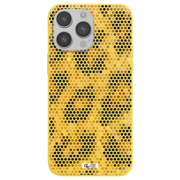 Leopard Dots Apple iPhone 14 pro max Silicone canary yellow Case