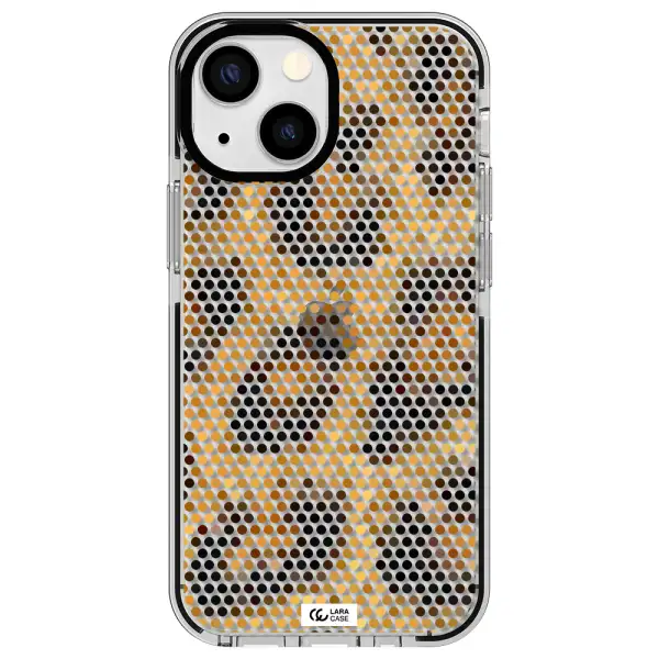 Leopard Dots Apple iPhone 15 impact black border Case