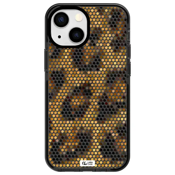 Leopard Dots Apple iPhone 15 Plus impact Smoke Black Case