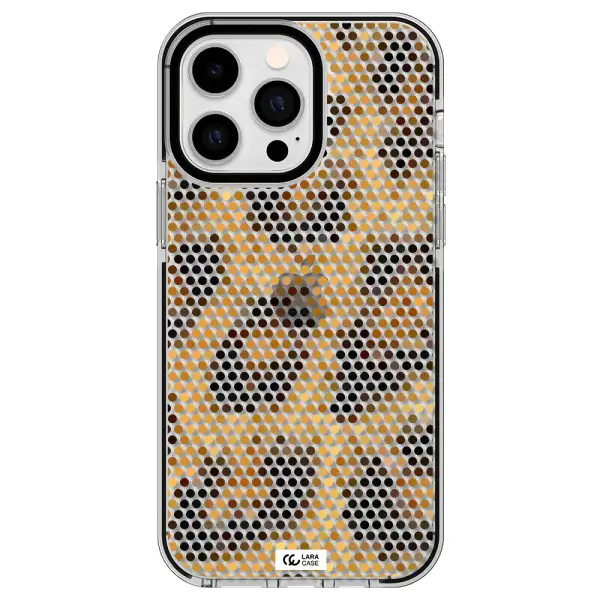 Leopard Dots Apple iPhone 15 Pro impact black border Case