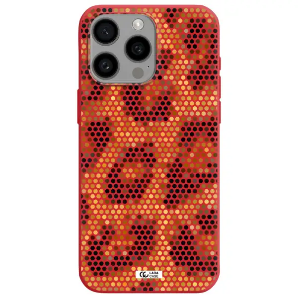 Leopard Dots Apple Iphone 15 Pro Max Silicone Imperial Red Case