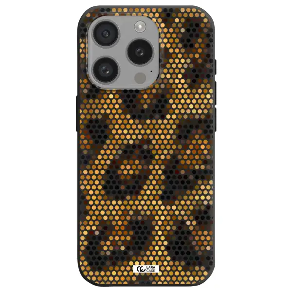 Leopard Dots Apple Iphone 15 Pro Silicone Black Case