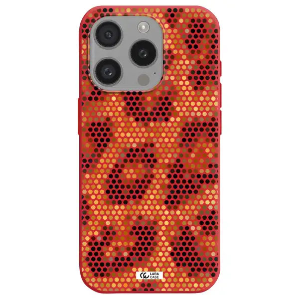 Leopard Dots Apple Iphone 15 Pro Silicone Imperial Red Case