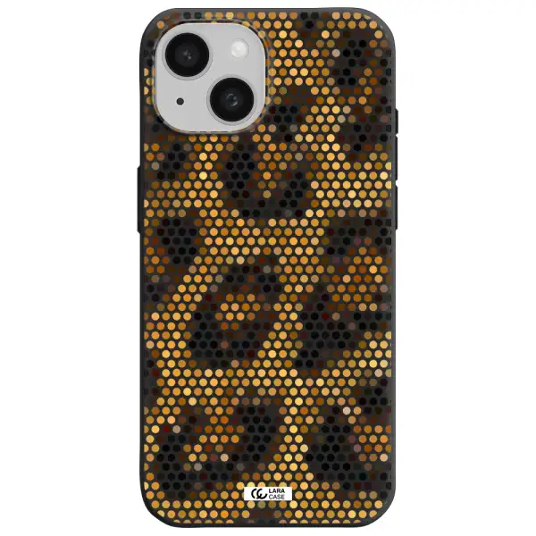 Leopard Dots Apple iPhone 15 Silicone black Case
