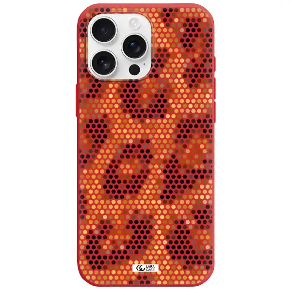Leopard Dots Apple Iphone 16 Pro Max Silicone Imperial Red Case