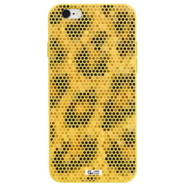 Leopard Dots Apple iPhone 6 Silicone canary yellow Case