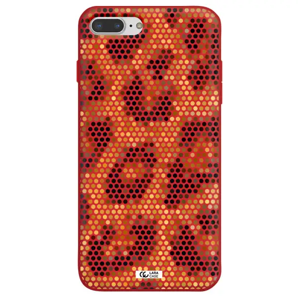 Leopard Dots Apple iPhone 7 plus Silicone Imperial Red Case