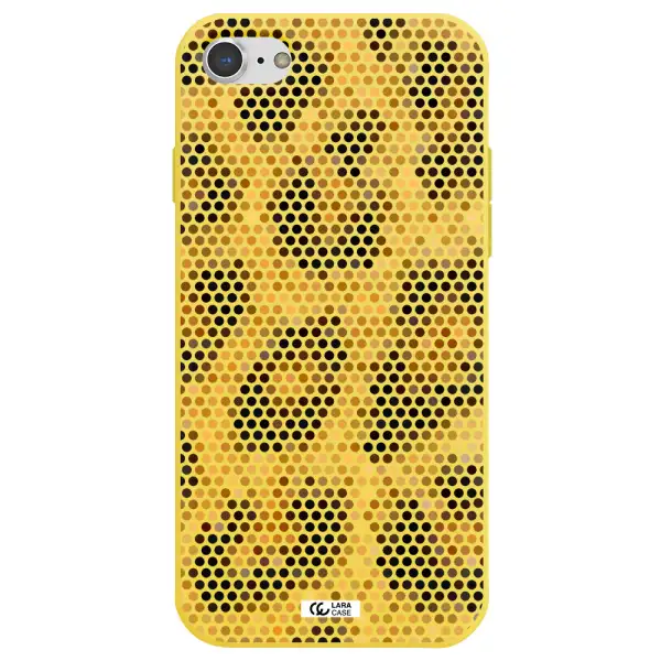 Leopard Dots Apple iPhone 7 Silicone canary yellow Case