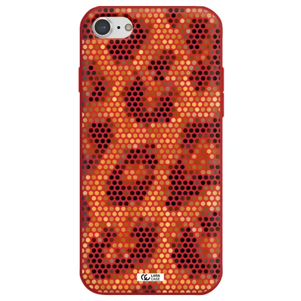 Leopard Dots Apple iPhone 7 Silicone Imperial Red Case