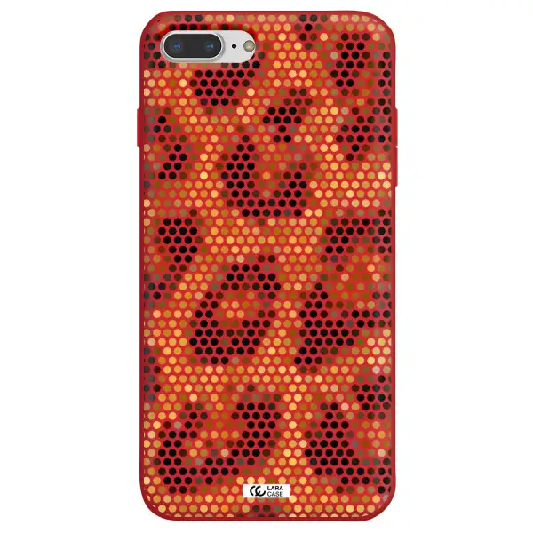 Leopard Dots Apple iPhone 8 plus Silicone Imperial Red Case