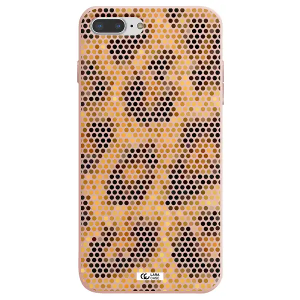 Leopard Dots Apple iPhone 8 plus Silicone pastel pink Case