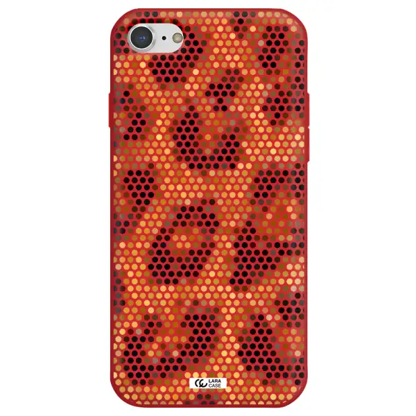 Leopard Dots Apple iPhone 8 Silicone Imperial Red Case