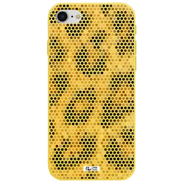 Leopard Dots Apple iPhone se 2020 Silicone canary yellow Case