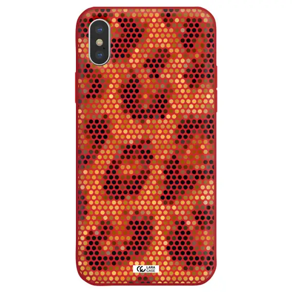 Leopard Dots Apple iPhone X Silicone Imperial Red Case
