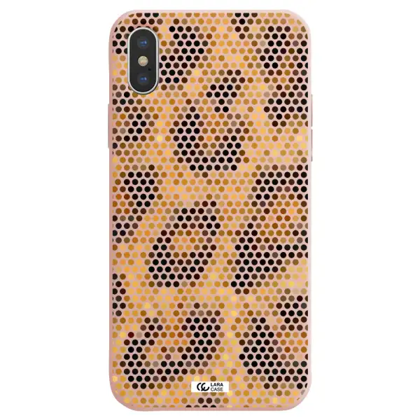 Leopard Dots Apple iPhone X Silicone pastel pink Case