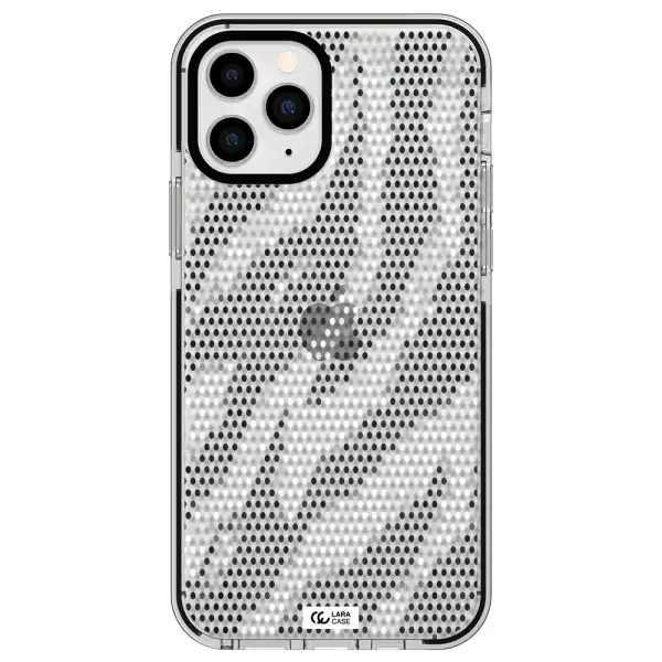 Zebra Dots Apple iPhone 11 pro impact black border Case