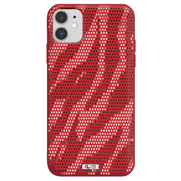 Zebra Dots Apple iPhone 11 Silicone Imperial Red Case