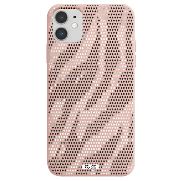 Zebra Dots Apple iPhone 11 Silicone pastel pink Case