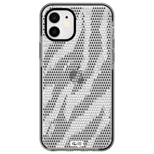 Zebra Dots Apple iPhone 12 impact black border Case