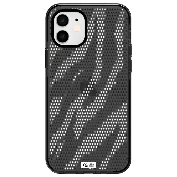 Zebra Dots Apple iPhone 12 impact Smoke Black Case