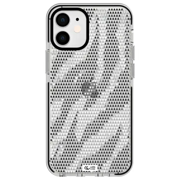Zebra Dots Apple iPhone 12 mini impact black border Case