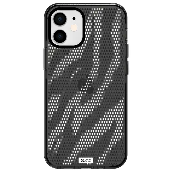 Zebra Dots Apple iPhone 12 mini impact Smoke Black Case
