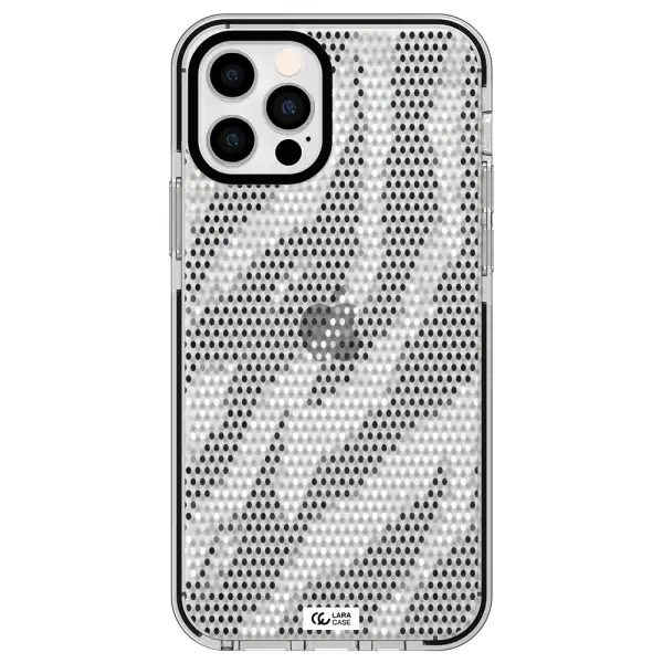 Zebra Dots Apple iPhone 12 pro impact black border Case