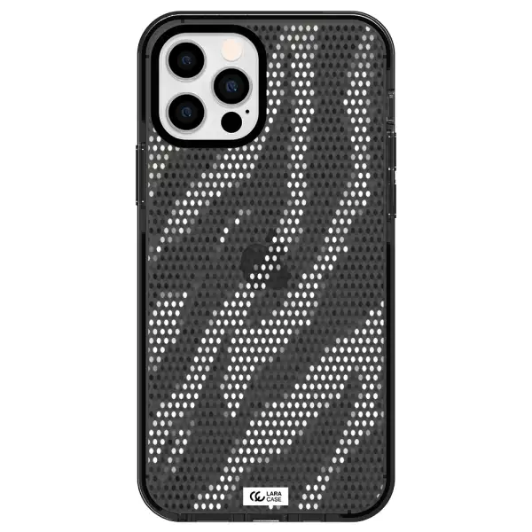 Zebra Dots Apple iPhone 12 pro impact Smoke Black Case