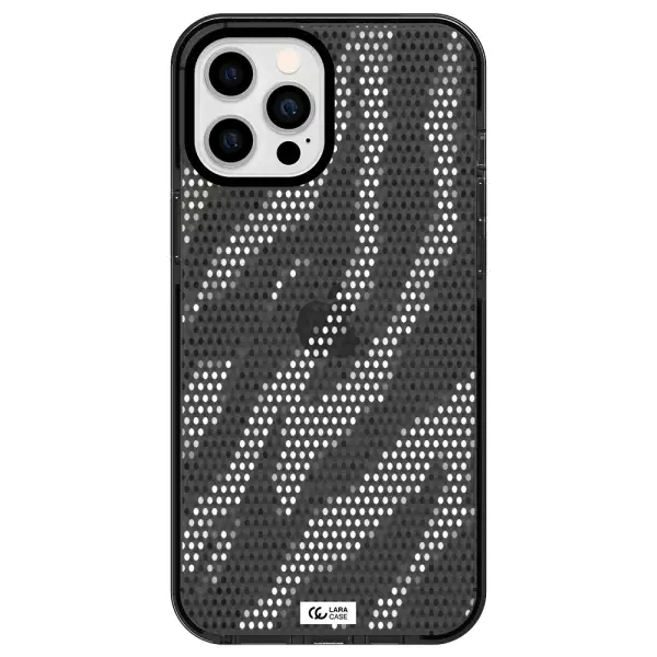 Zebra Dots Apple iPhone 12 pro max impact Smoke Black Case
