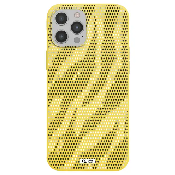 Zebra Dots Apple iPhone 12 pro Silicone canary yellow Case