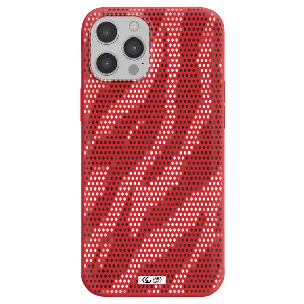 Zebra Dots Apple iPhone 12 pro Silicone Imperial Red Case