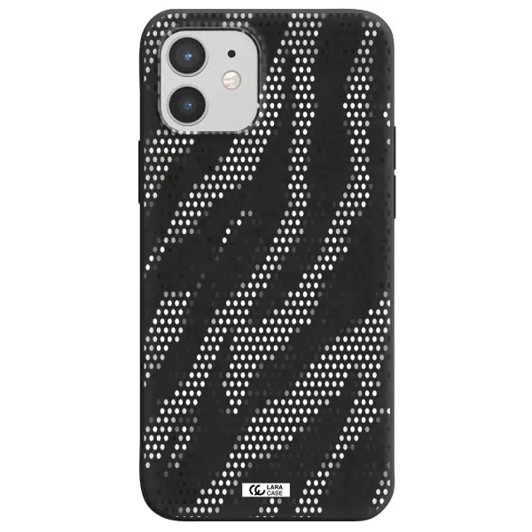 Zebra Dots Apple iPhone 12 Silicone black Case